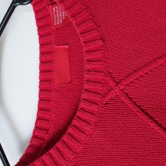 Izod mens long sleeve sweater red large - Picture 7 of 13
